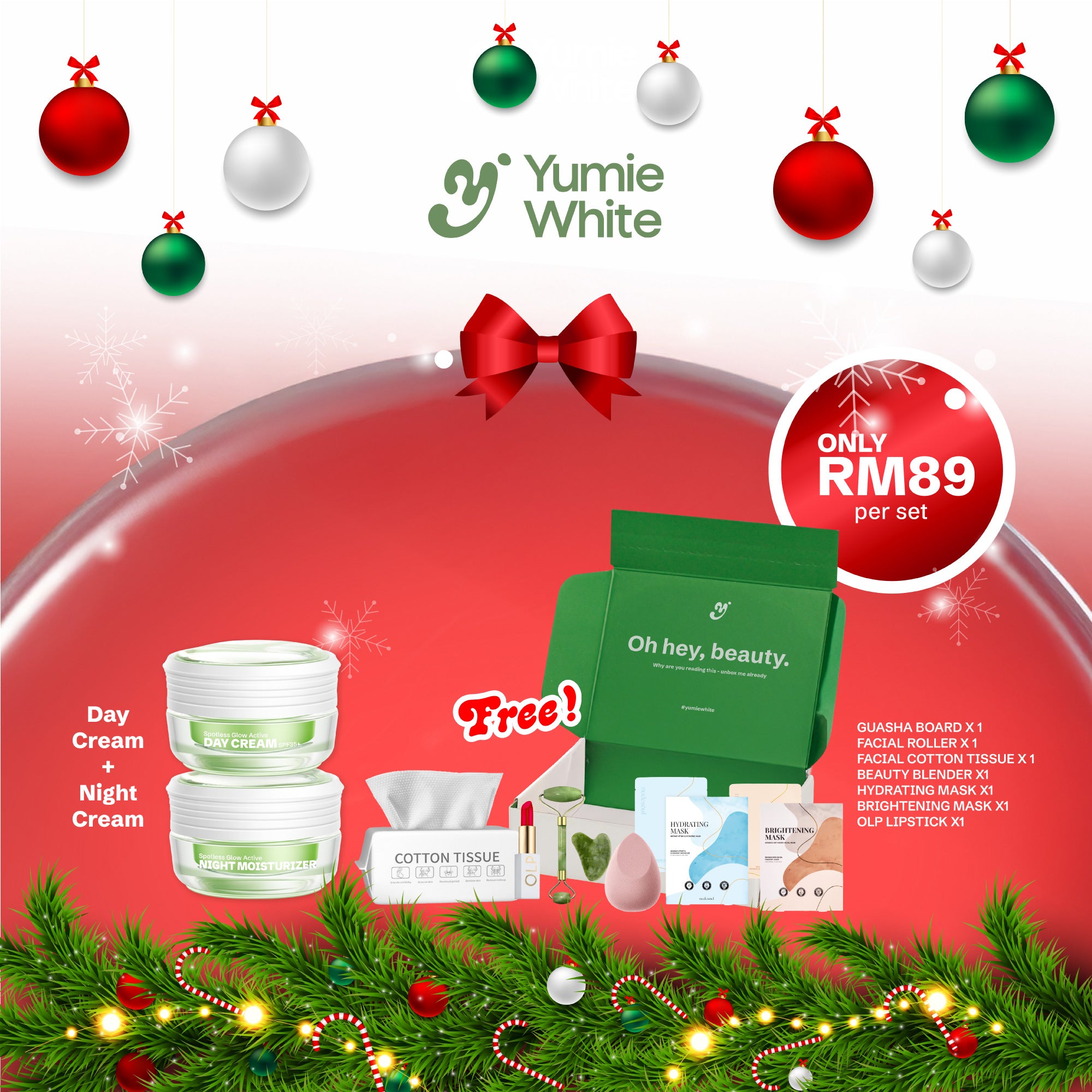 [Ready Stock] YUMIE WHITE Christmas Box: BUY 2 FREE 7 GOODIES!